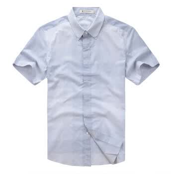 Goldpool高尔普2012夏装新款正品时尚休闲条纹男士短袖衬衫BE5649 浅兰 XXL