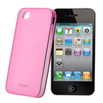 优胜仕（USAMS）苹果iPhone4s X-MATCH薄透保护套（透粉色）适用于苹果iPhone4/4s 附送屏幕保护膜