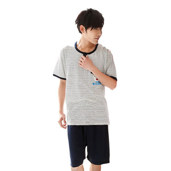 【原价：188元，现价:78元】苏泽尔清凉夏日棉质情侣款家居服睡衣套装 男款84039藏青色 2XL