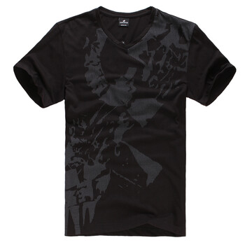 富贵鸟 男装 夏季新款生活休闲短袖T恤51722008 黑色01 190(XXXXL)