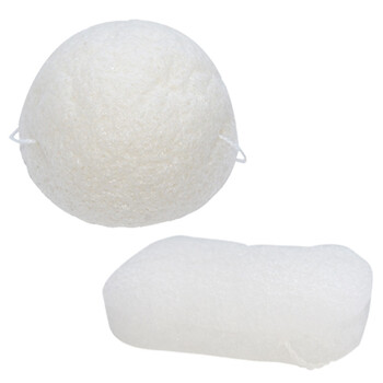 BeBeVisa天然蒟蒻洗颜绵2只装（半球形+薄方块形）