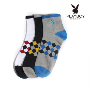 PLAYBOY 花花公子 精梳棉吸水速干运动男袜2185 1双卖（颜色随机） 混色 均码