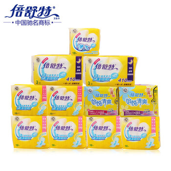 倍舒特全周期超吸收真防漏安全舒适棉柔卫生巾特惠组合装 共11包