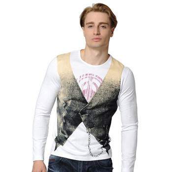 积普2013秋新品马甲图案搞怪假两件时尚潮流图案