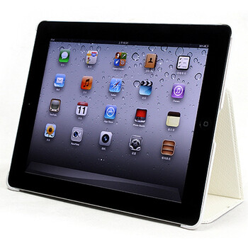 Snowkids 新ipad3/ipad2通用背扣式智能超薄保护套（白色）智能休眠及唤醒、多功能支架、清新夏季款