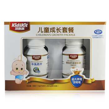 汤臣倍健 顶呱呱儿童成长套餐 鳕鱼肝油30粒 牛乳钙片60片