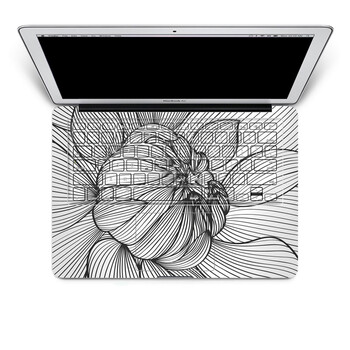 SkinAT 苹果笔记本MacBook手托保护贴膜 含键盘 3M材料 白描花 Pro 13