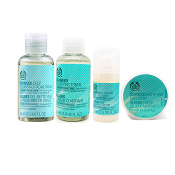 TheBodyShop TBS美体小铺 海藻旅行4件套(洁面胶60ml+调理水60ml+调理霜15ml+精华15ml)补水抗皱
