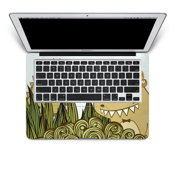 SkinAT 苹果笔记本MacBook手托保护贴膜 不含键盘 3M材料 卷发恐龙1 Pro 17