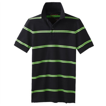 Giordano佐丹奴 Polo 男炫彩个性横间修身POLO 01012014 黑色 XL