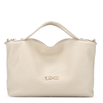 LKII 2012夏季新品蛇纹糖果色女包手提多功能包包 女士中小包 118-14 米白色 真皮包包控
