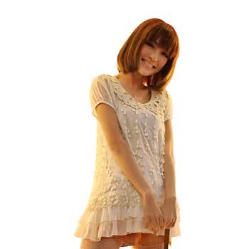 星惟ENJOYSTIN2012夏装新款甜美荷叶边蕾丝雪纺连衣裙69228 黑色 L