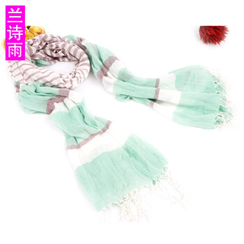 兰诗雨 女士围巾BL0031 湖蓝 均码