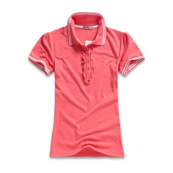 MBSKY蓝色天空女款木耳边POLO0112106 玫红 XL