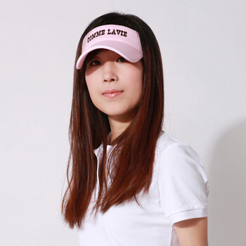 乐为帽子男士女士夏季刺绣空顶帽情侣帽子L12MBFB111 粉红 女款