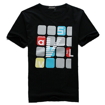 九岸 夏季新款 时尚休闲男士短袖T恤 文字印花