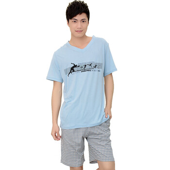 顶瓜瓜/顶呱呱 男士休闲运动家居服套装 DJJMX-T0022 浅蓝色 180