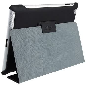 爱派（iPai） The new iPad/iPad3 高档斜十字纹保护套 商务黑 赠原装贴膜（休眠唤醒功能）