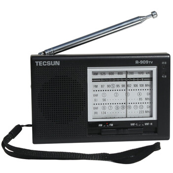 德生（Tescun）R-909TV 调频/调幅/电视伴音收音机（黑色）