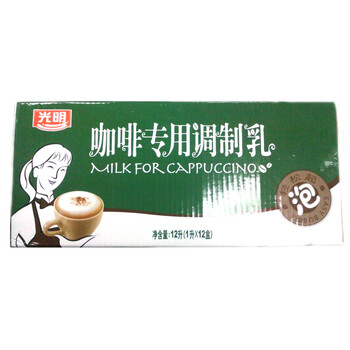 光明1L咖啡专用调制乳1箱12盒