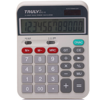 信利(TRULY)831C-12白色中大型台式办公计算器