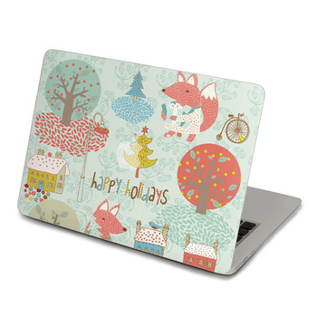 SkinAT 苹果笔记本MacBook外壳A面保护贴膜 3M材料 粉绿狐狸 Air 13 2011款