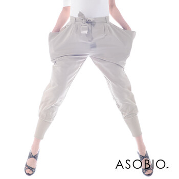 ASOBIO 女装精致哈伦裤燕麦色长款 4121734990 燕麦色 40