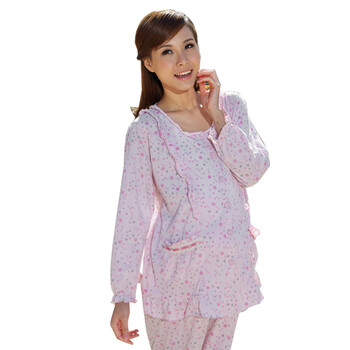 雅孕 孕妇夏季月子服 哺乳衣 春夏新款哺乳睡衣~孕妇家居服BE20 粉色 XL