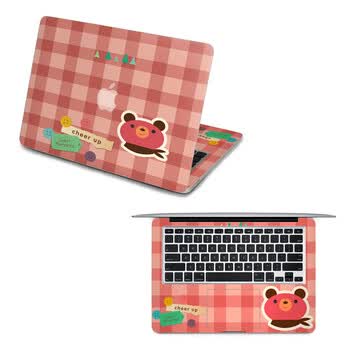 SkinAT 苹果笔记本MacBook全套保护贴膜 不含键盘 3M材料 格子熊 Pro 15 (Retina)