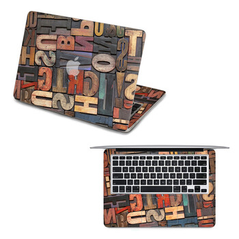 SkinAT MacBook全套保护贴膜 不含键盘 3M材料 木刻字母 Pro 15 (Retina)