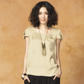 麦考林Collection 女装 非洲印象宫廷气质衬衫 多色可选 A126001 米黄15 XL