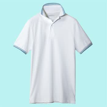 Giordano佐丹奴 Polo 男撞色边小立领修身POLO 01012001 白烟 XL