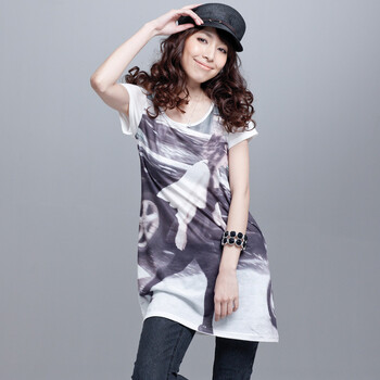 麦考林EUROMODA 女装 SARA时尚印花T恤 多色可选 SF125435 本白80 XL