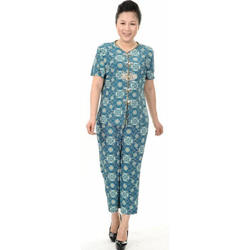达思彼 新款中老年妈妈女装印花时尚百搭套装 YY欧迷奴套装 7号色 XXXXL