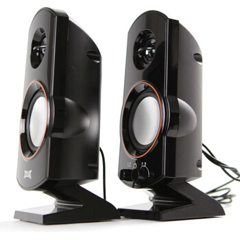 冲击波（shockwave）笔记本音箱 T07 USB供电6W功率可外接耳机2.0声道高品质音箱 黑色