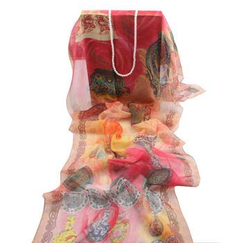 唯季正品 100%桑蚕丝数码喷绘围巾真丝女长巾礼盒套装高档商务送礼 尊贵漆艺