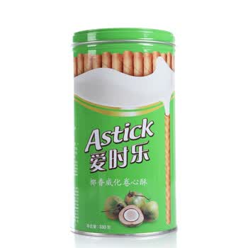 爱时乐威化卷心酥蛋卷330g 椰香味饼干