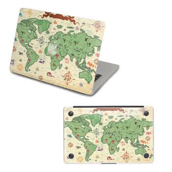 SkinAT 苹果笔记本MacBook外壳及底部保护贴膜 3M材料 手绘地图 Pro 13