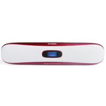 现代（HYUNDAI）插卡音箱 ix380 锂电/FM收音/音频输入输出/TF卡/USB/一线通/一键录音/屏显/闹钟 可乐红色