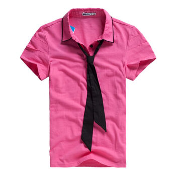 MBSKY蓝色天空女款配领带POLO0112102 玫红 XL