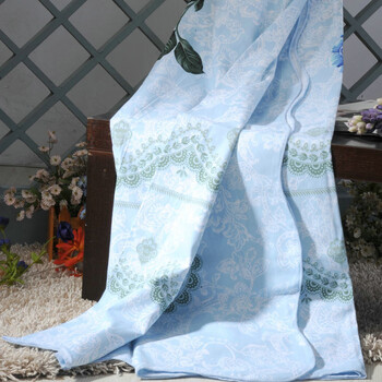 民光 全棉磨毛印花床单 MM-8850 春暖花开 蓝 250*250cm