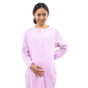 孕妇睡裙 孕妇裙　孕妇家居服韩版 可哺乳 孕妇卫衣春装W8389 粉色 均码