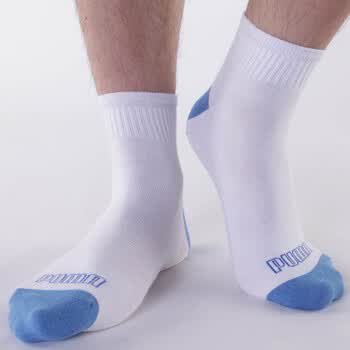 PUMA/彪马 男款短袜 男士绣花休闲袜 精梳棉袜子P14021 深花灰 25-27cm
