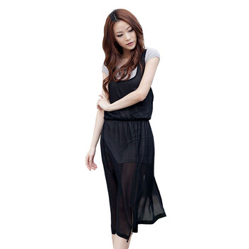 玫斯妮2012夏季新款淑女时尚女装连衣裙(两件套）12HXS22 黑色 XL