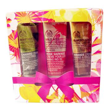 The Body Shop TBS美体小铺 护手霜三件礼盒(麻纤30ml+玫瑰30ml+杏仁30ml) 防晒修复美白保湿