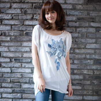 麦考林Jeans 女装 ROSE手工绣花异域长衬衫 SF125405 本白80 XL