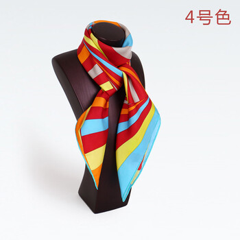 宝石蝶品牌真丝绸围巾100%桑蚕丝丝巾空调披肩真丝大方巾几何乐趣 4号色