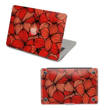 SkinAT 苹果笔记本MacBook外壳及底部保护贴膜 3M材料 花儿那样红 Pro 15