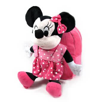 Disney/迪士尼 米奇米妮幼儿园毛绒小包 玫红