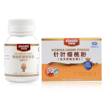汤臣倍健 顶呱呱鳕鱼肝油软胶囊30粒+针叶樱桃粉 送鳕鱼肝油软胶囊20粒+牛乳钙粉5袋